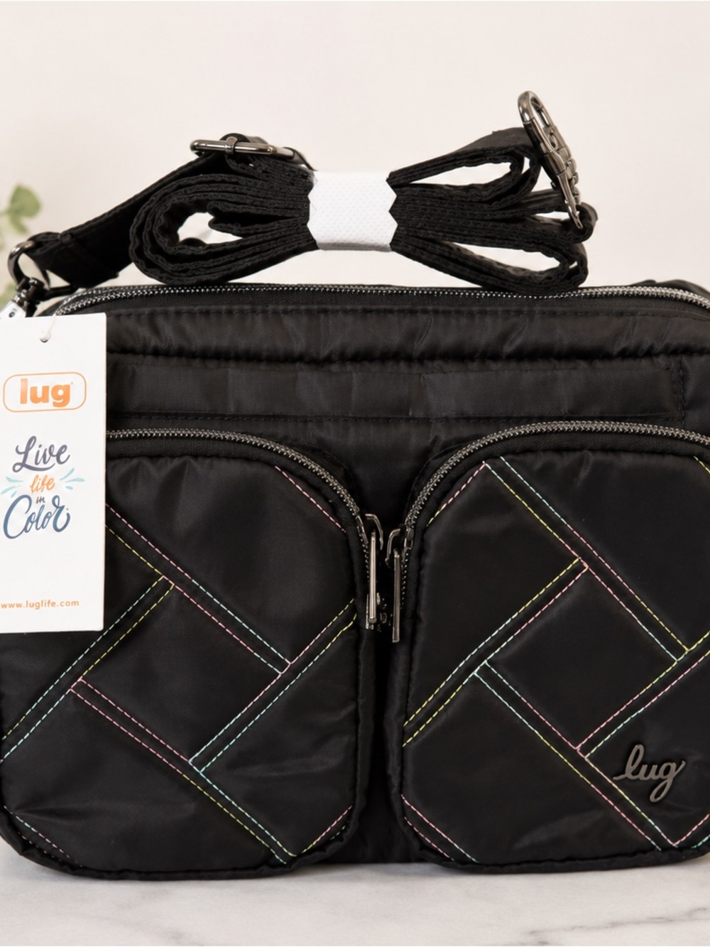 Lug Rider - Black with Rainbow Stitching